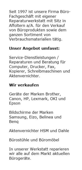 Reparatur und Beratung f&uuml;r Drucker, Fax, Computer, Kopierer, Schreibmaschinen, und Aktenvernichter